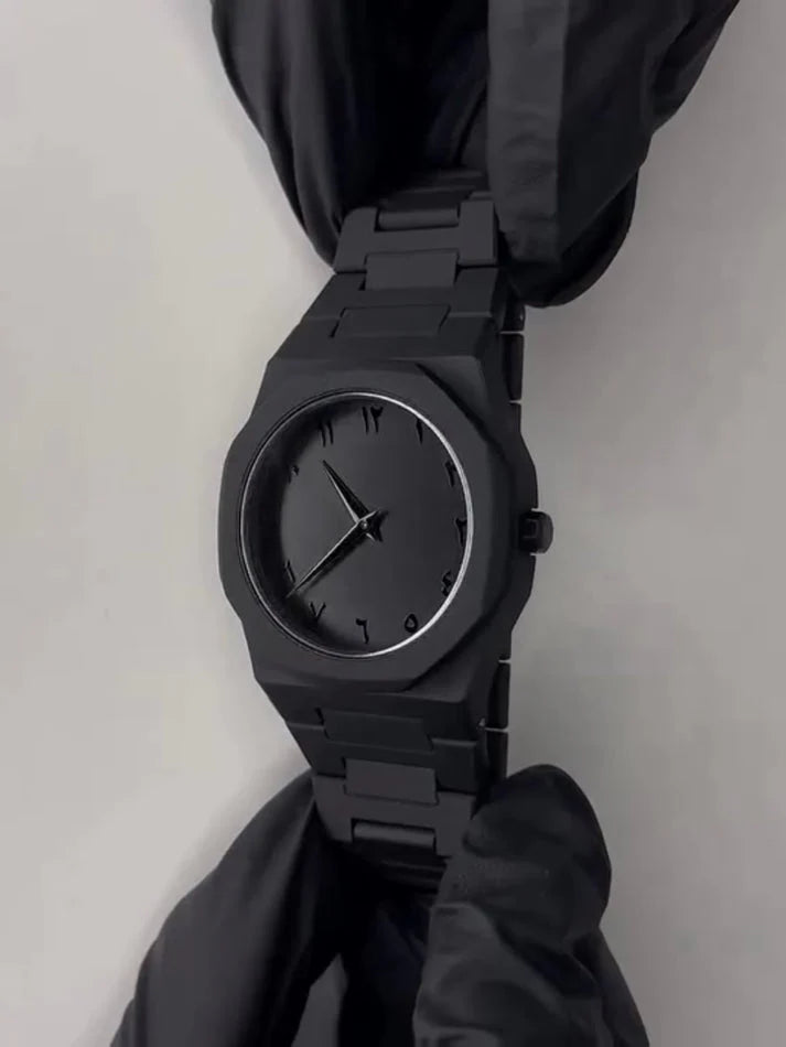 Black Aura Arabic watch- black