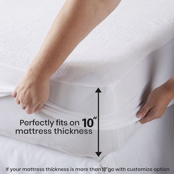 Jointless Recommended Premium & Export Quality Terry Cotton 100% Waterproof Fitted Style Mattress Protector